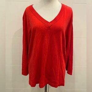 XL Chico’s red V-Neck 3/4 length sleeve t shirt